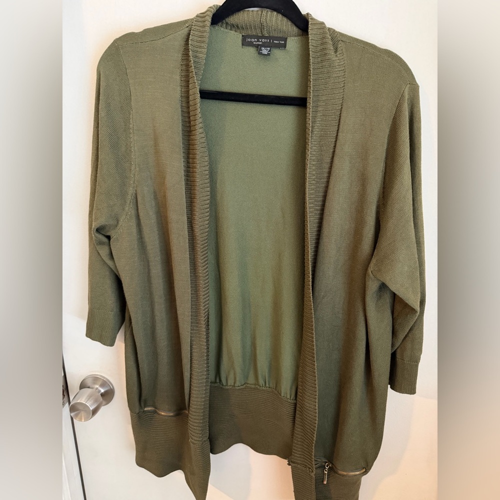 Joan Vass Sage Green Women's Cardigan